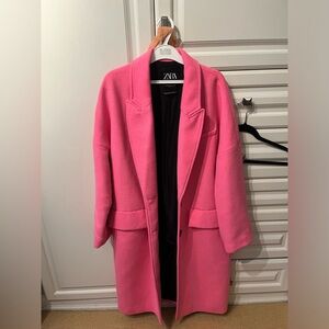 Zara bright pink coat